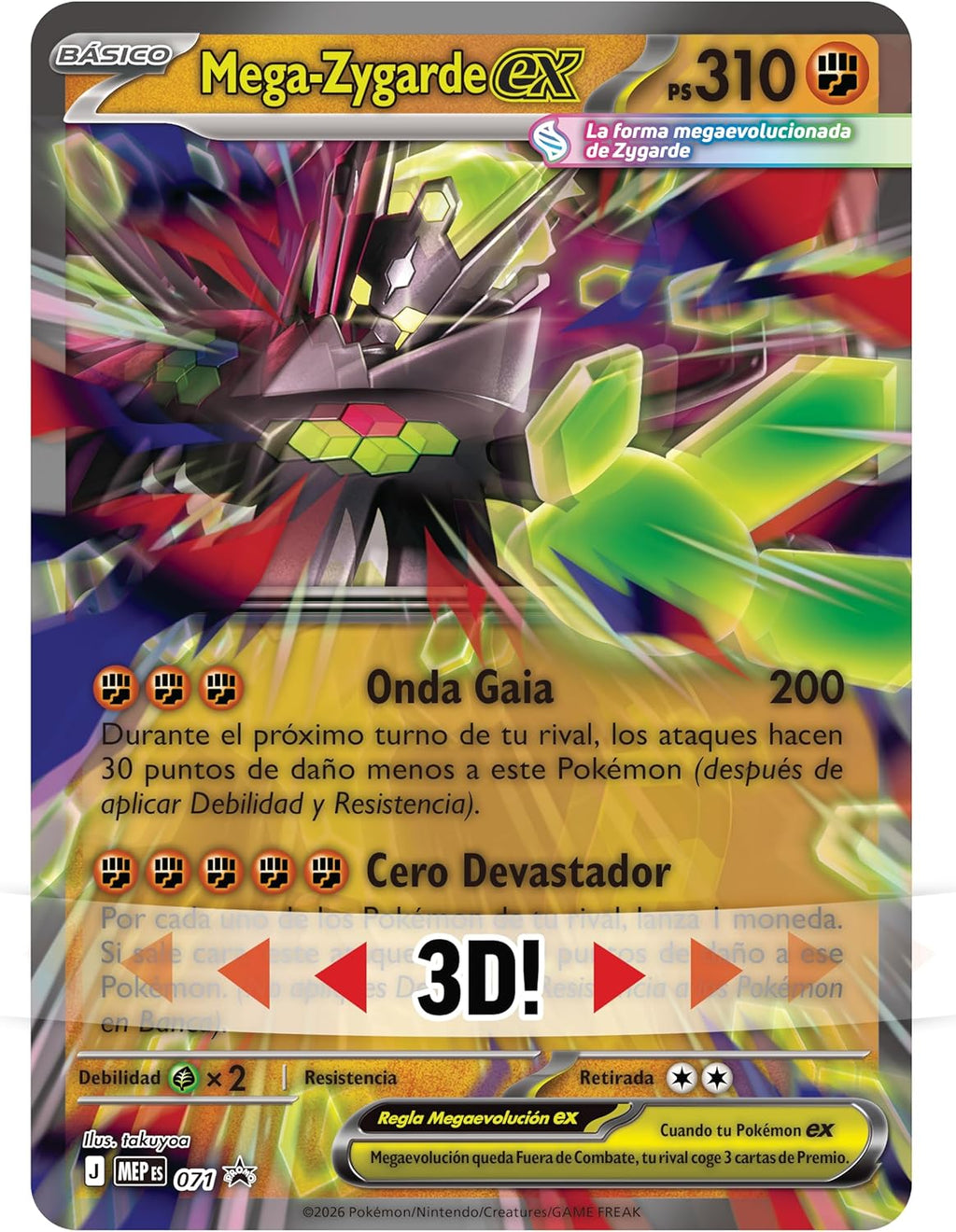 Colección prémium Mega-Zygarde ex (1 Carta de promoción, 1 Carta de Gran tamaño con Efecto 3D, 1 Pegatina Especial y 8 Sobres de Mejora)