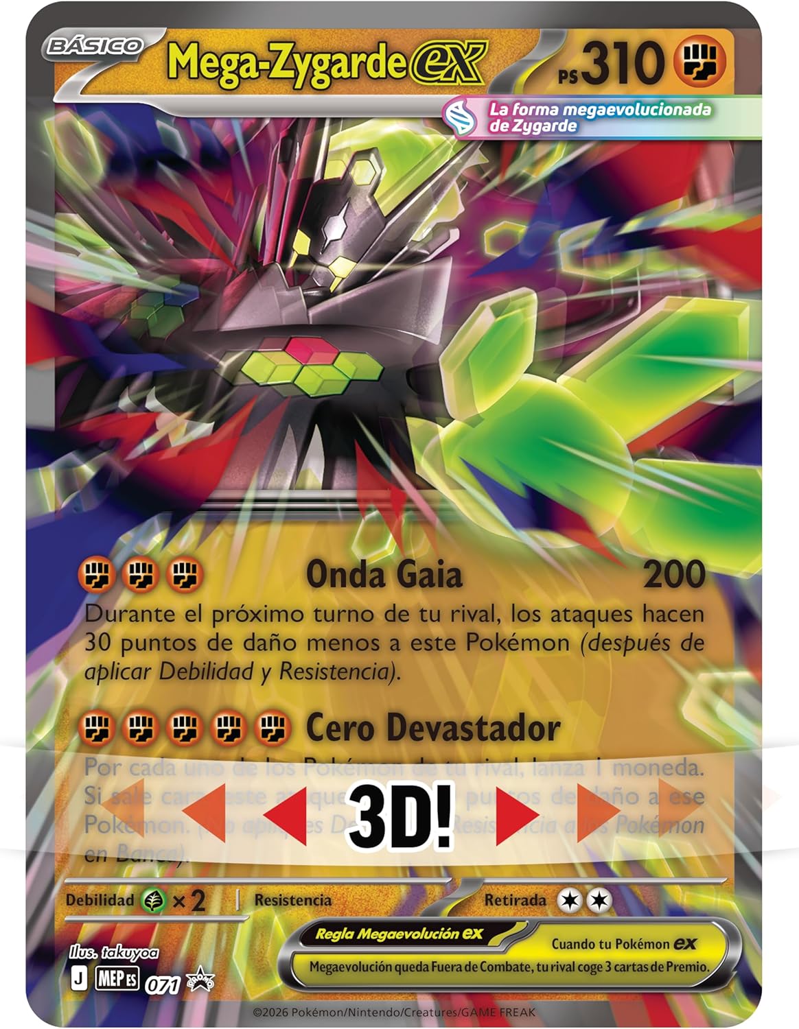 Colección prémium Mega-Zygarde ex (1 Carta de promoción, 1 Carta de Gran tamaño con Efecto 3D, 1 Pegatina Especial y 8 Sobres de Mejora)
