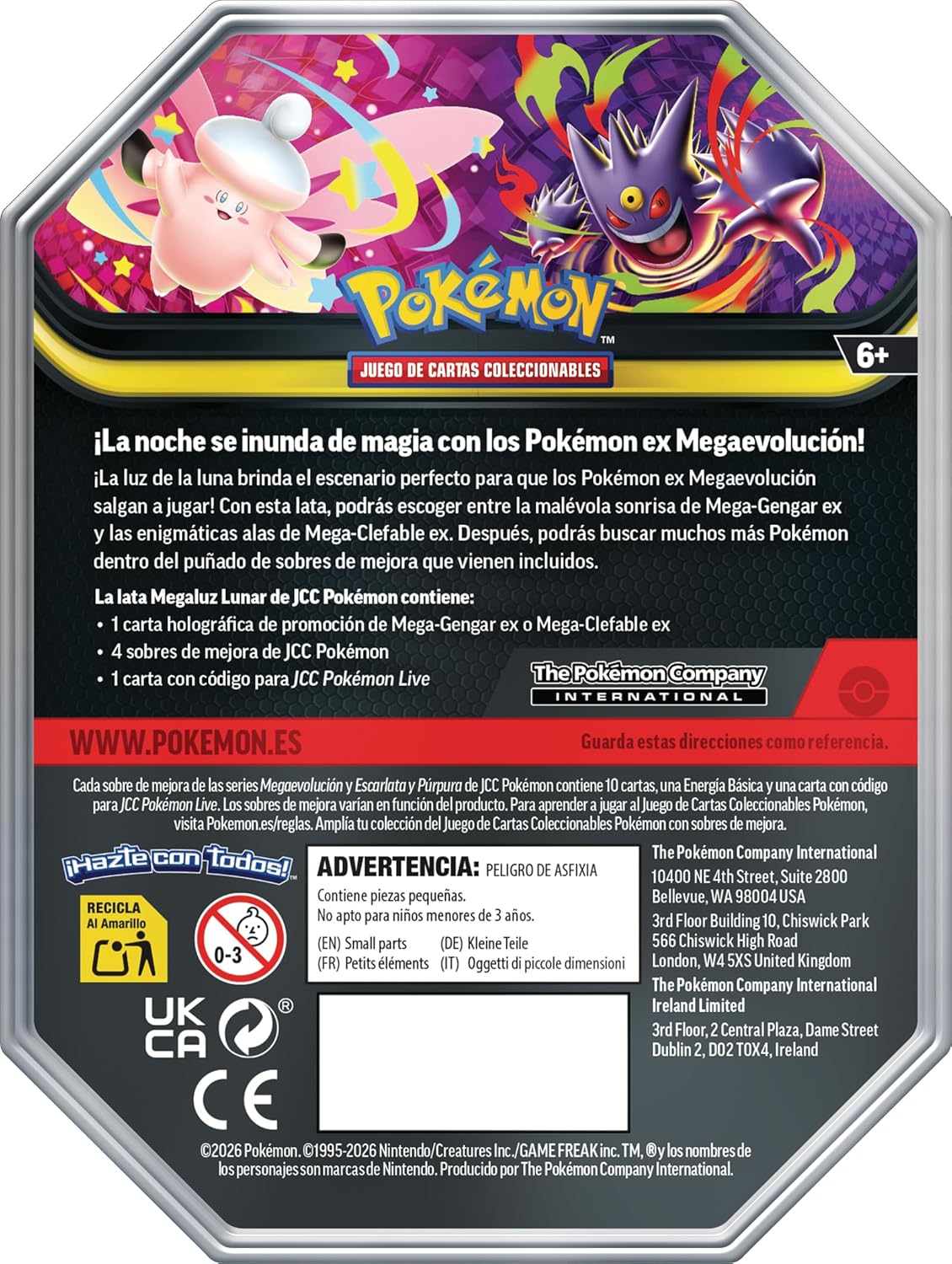 ESP Pokémon TCG Lata Verano 2026 Surtida Gengar Clefairy
