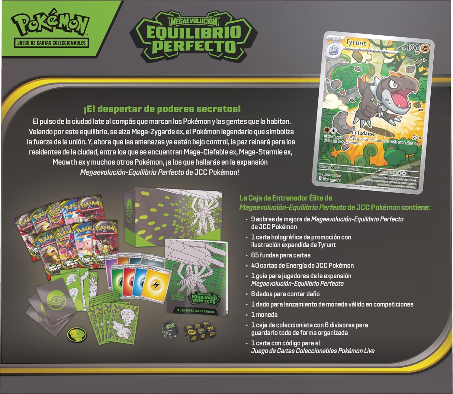 Caja de Entrenador Élite de Megaevolución-Equilibrio JCC Pokémon (1 Carta de promoción con ilustración expandida, 9 Sobres de Mejora y Accesorios prémium)