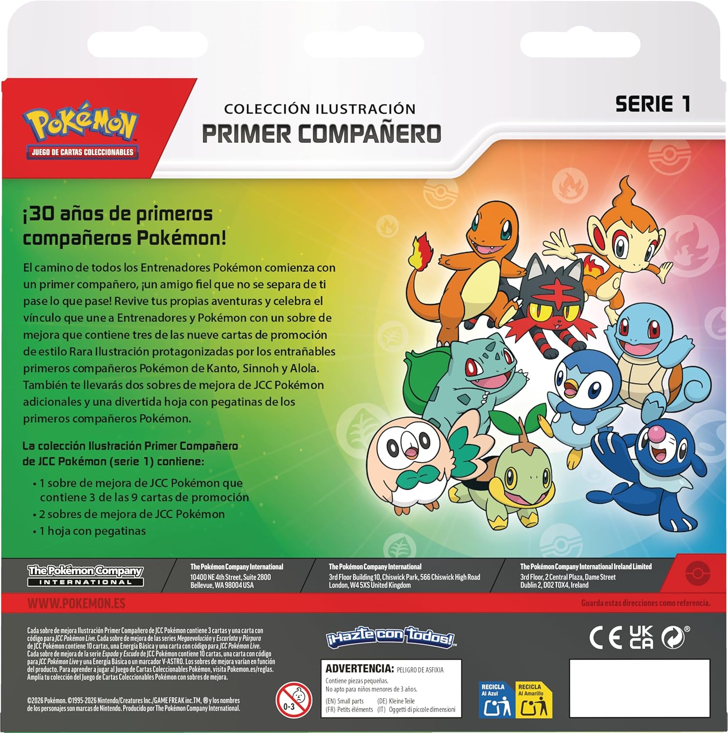 Pokémon: Colección Ilustración Primer Compañero de JCC Pokémon (Serie 1)