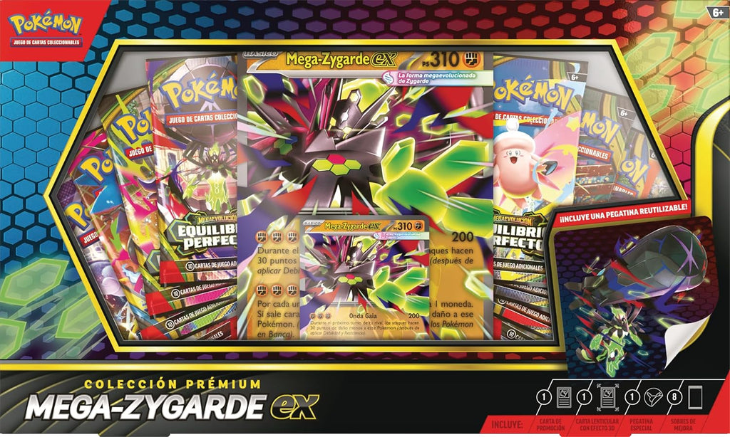 Colección prémium Mega-Zygarde ex (1 Carta de promoción, 1 Carta de Gran tamaño con Efecto 3D, 1 Pegatina Especial y 8 Sobres de Mejora)