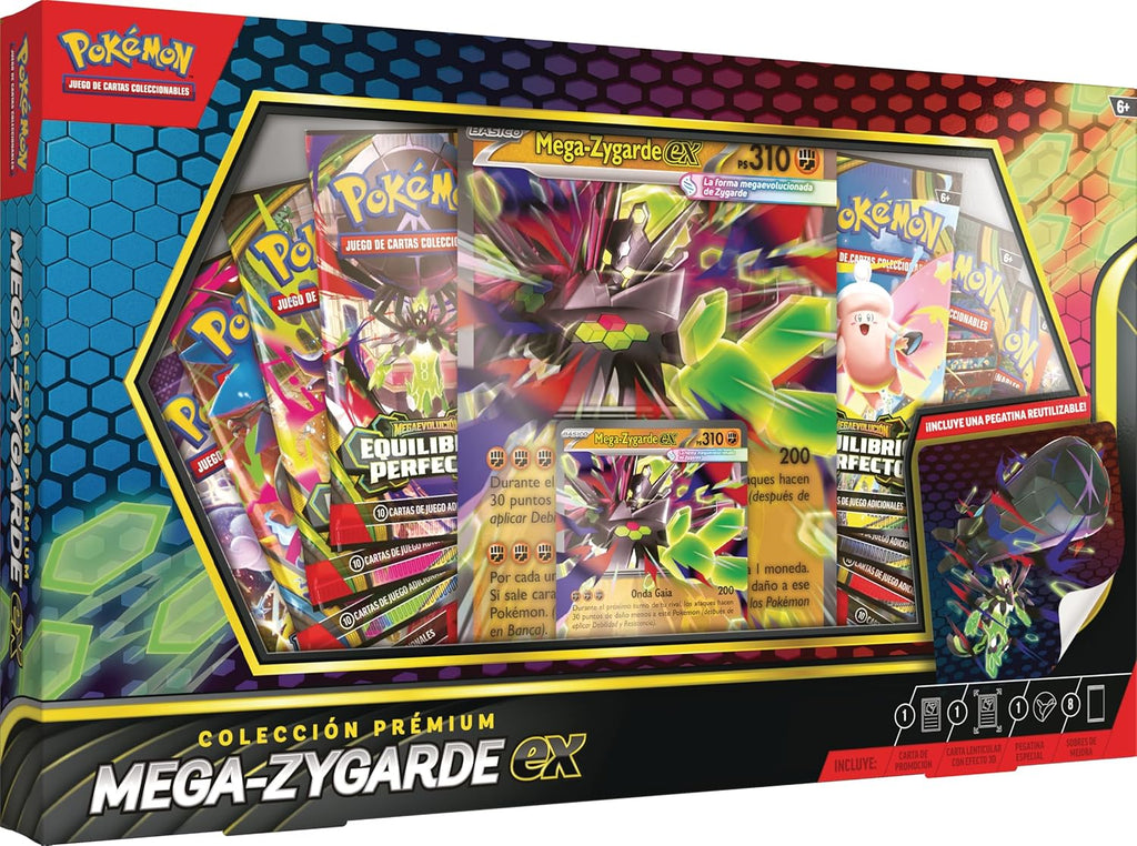 Colección prémium Mega-Zygarde ex (1 Carta de promoción, 1 Carta de Gran tamaño con Efecto 3D, 1 Pegatina Especial y 8 Sobres de Mejora)