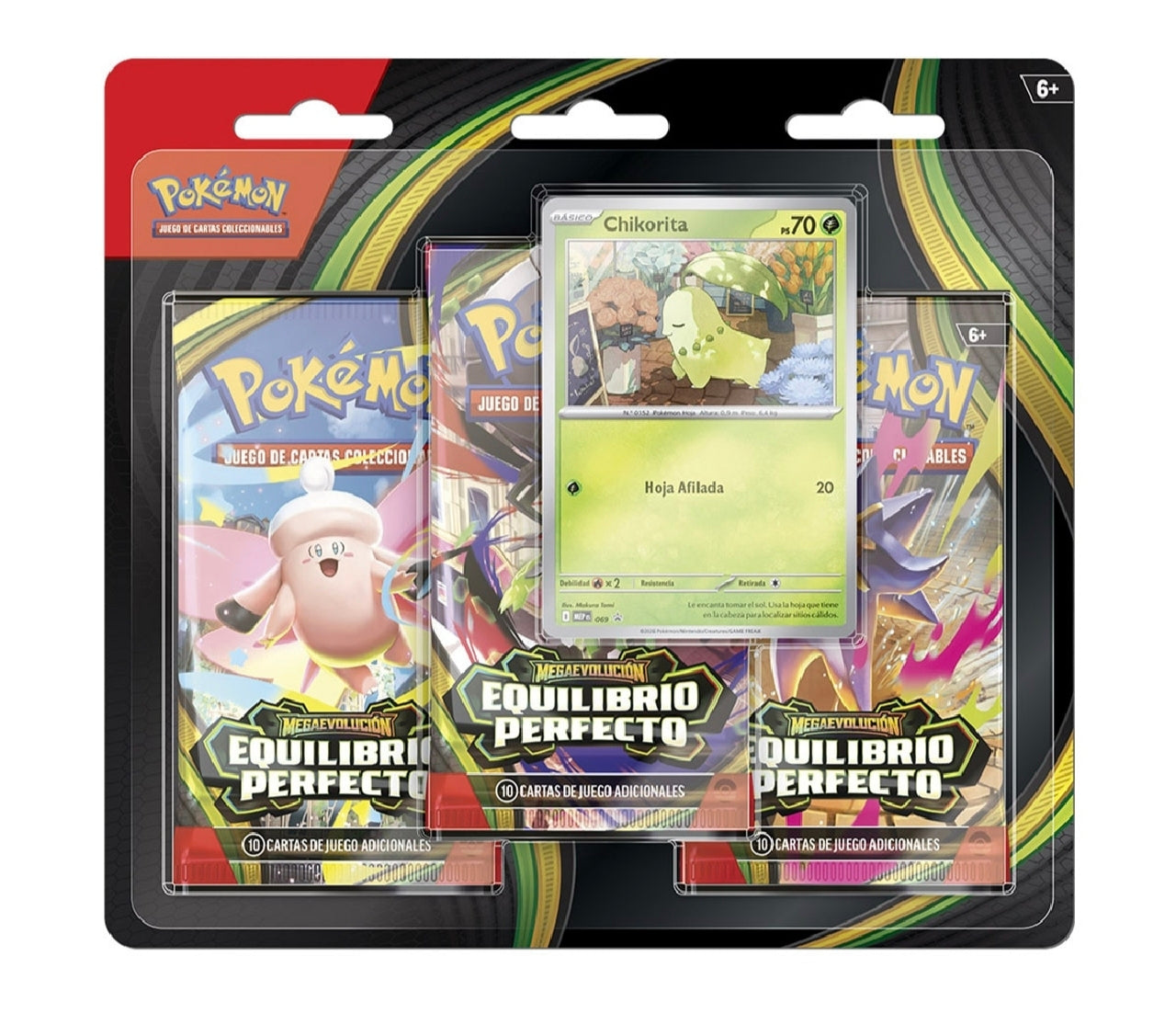 Megaevolución Equilibrio Perfecto Blister con 3 Sobres y Card Promo