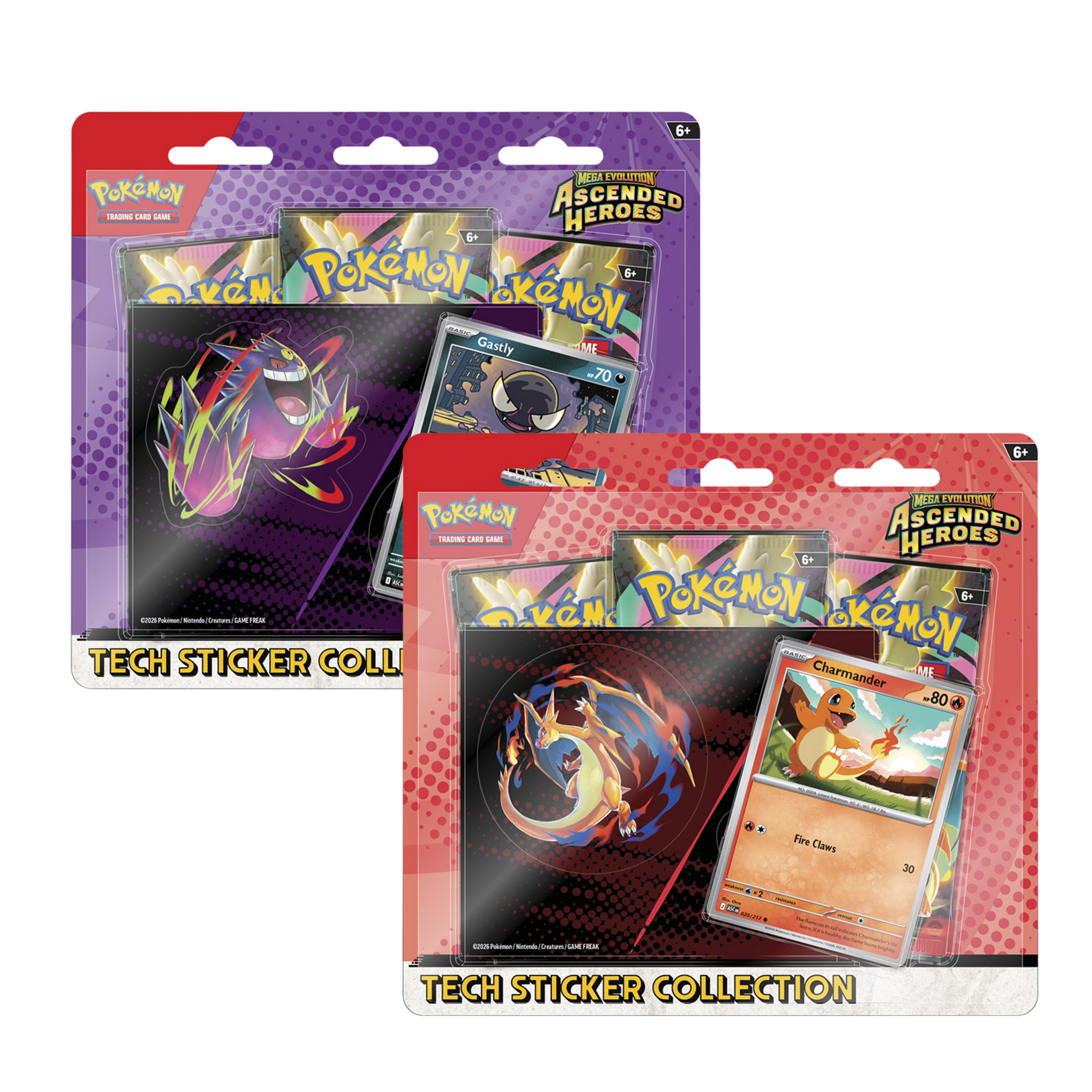 Colección con Pegatinas Especiales de Megaevolución-Héroes Ascendentes (1 Carta holográfica de promoción y 3 Sobres de Mejora) Pokemon español